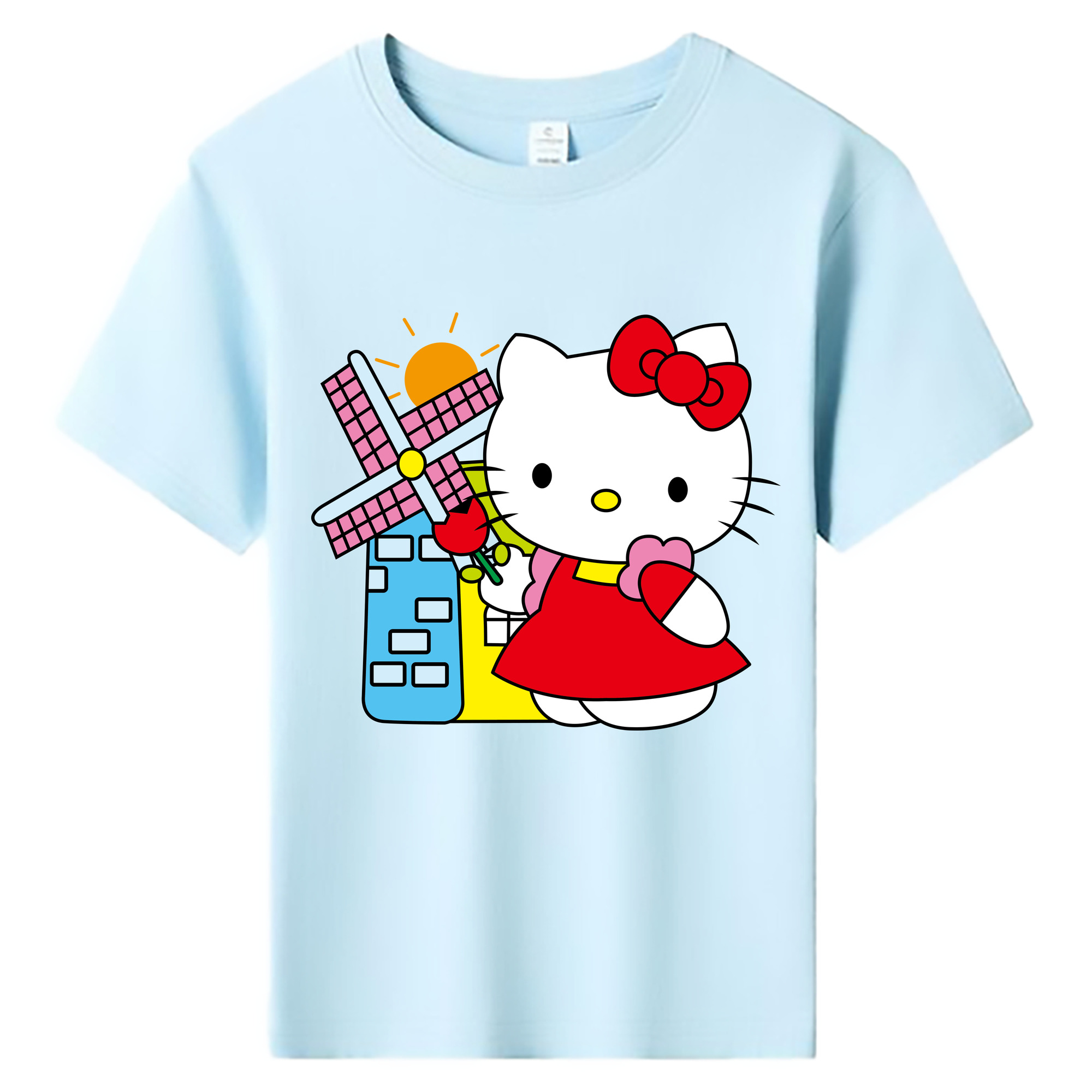 （画像用） Hello Kitty ハローキティ 綿100％キッズTシャツ（フロントプリント）